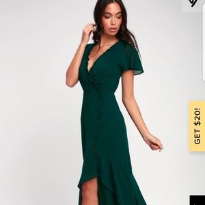 Hunter green lululs dress